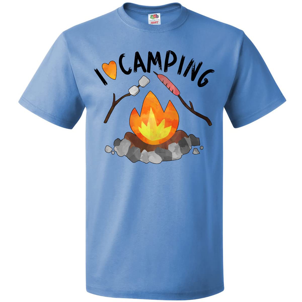 Inktastic I Love Camping T-Shirt - Campfire, Hot Dog & Marshmallows Graphic Tee for Outdoor Enthusiasts - Perfect for Hiking, Camping Trips & Summer Adventures