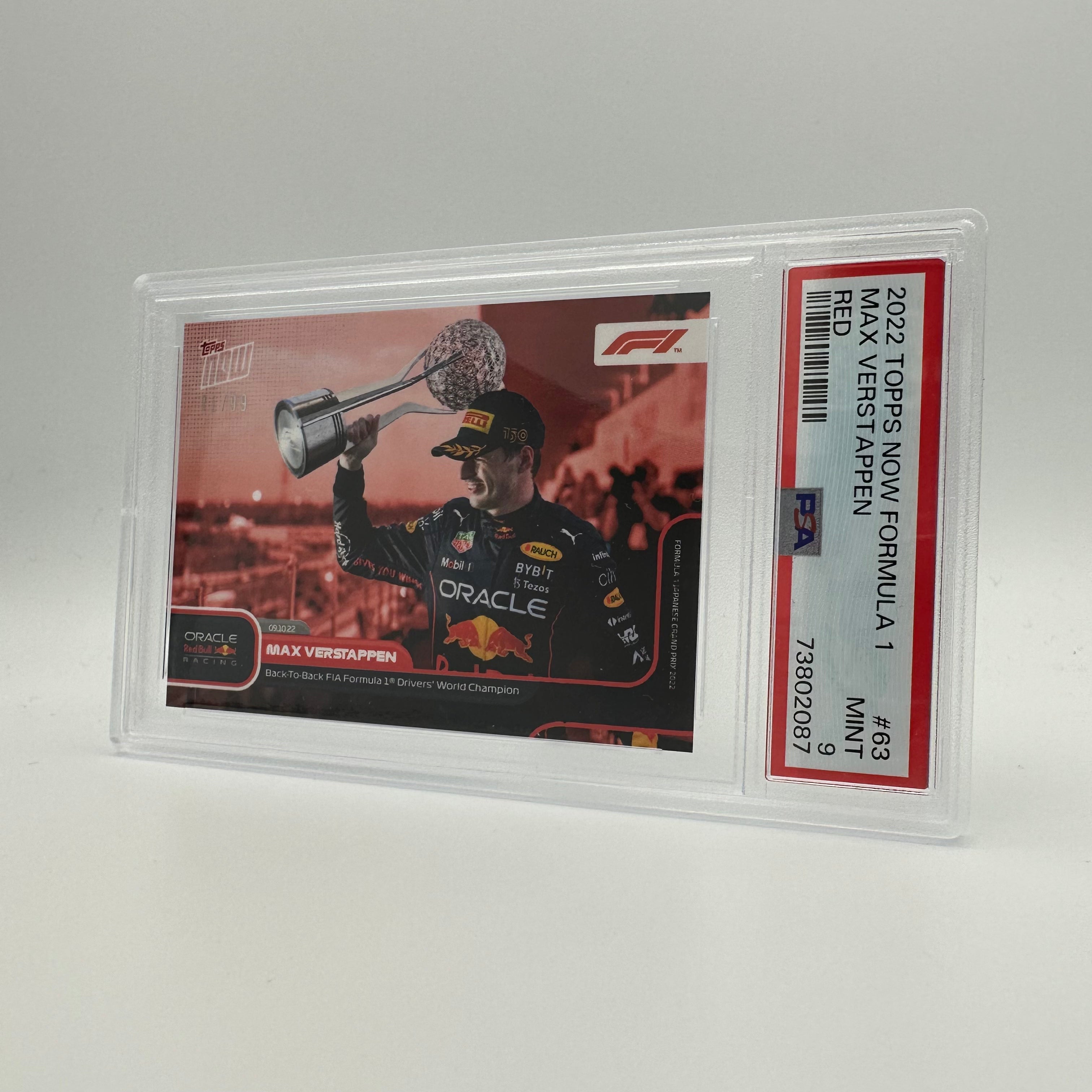 PSA 9 Graded 71/99 MAX VERSTAPPEN #63 Red - Rare Collectible Trading Card for F1 Racing Fans & Sports Memorabilia Enthusiasts