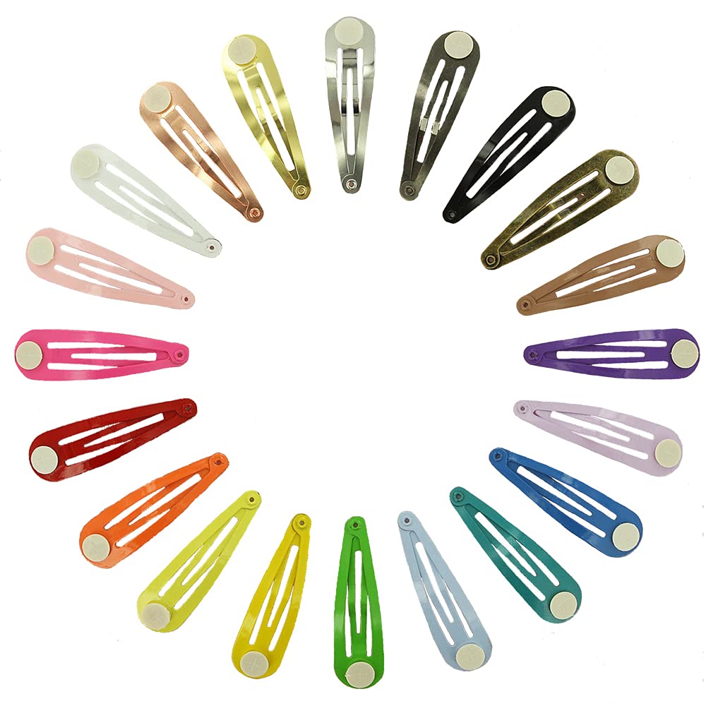 Snap Clips with Pad - 50mm (2 Inch) Tear Drop Shape Hair Clips - Set of 25 in Milk Chocolate - Perfect for Hair Styling, DIY Crafts, and Fashion Accessories