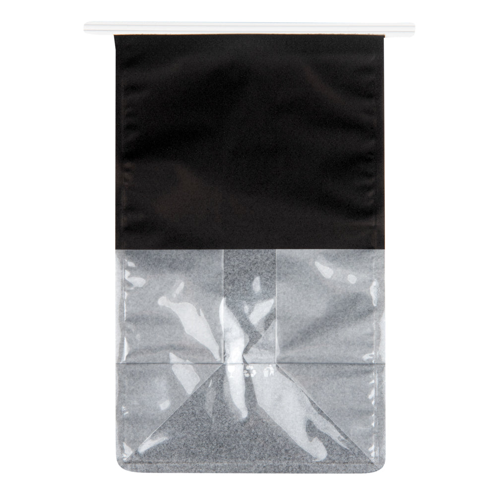 Premium Black Cotton Paper Tin Tie Bags with Clear Window - 6.25