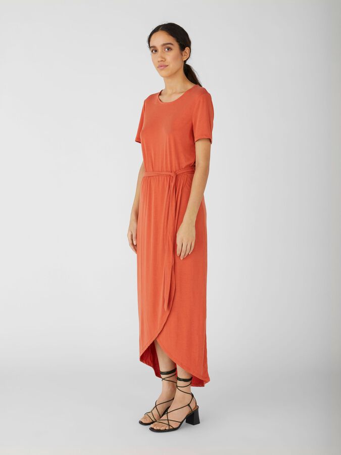 Jannie T-Shirt Dress in Rust Color - Casual & Comfortable Women's Dress for Everyday Wear, Outings, and Relaxing at Home