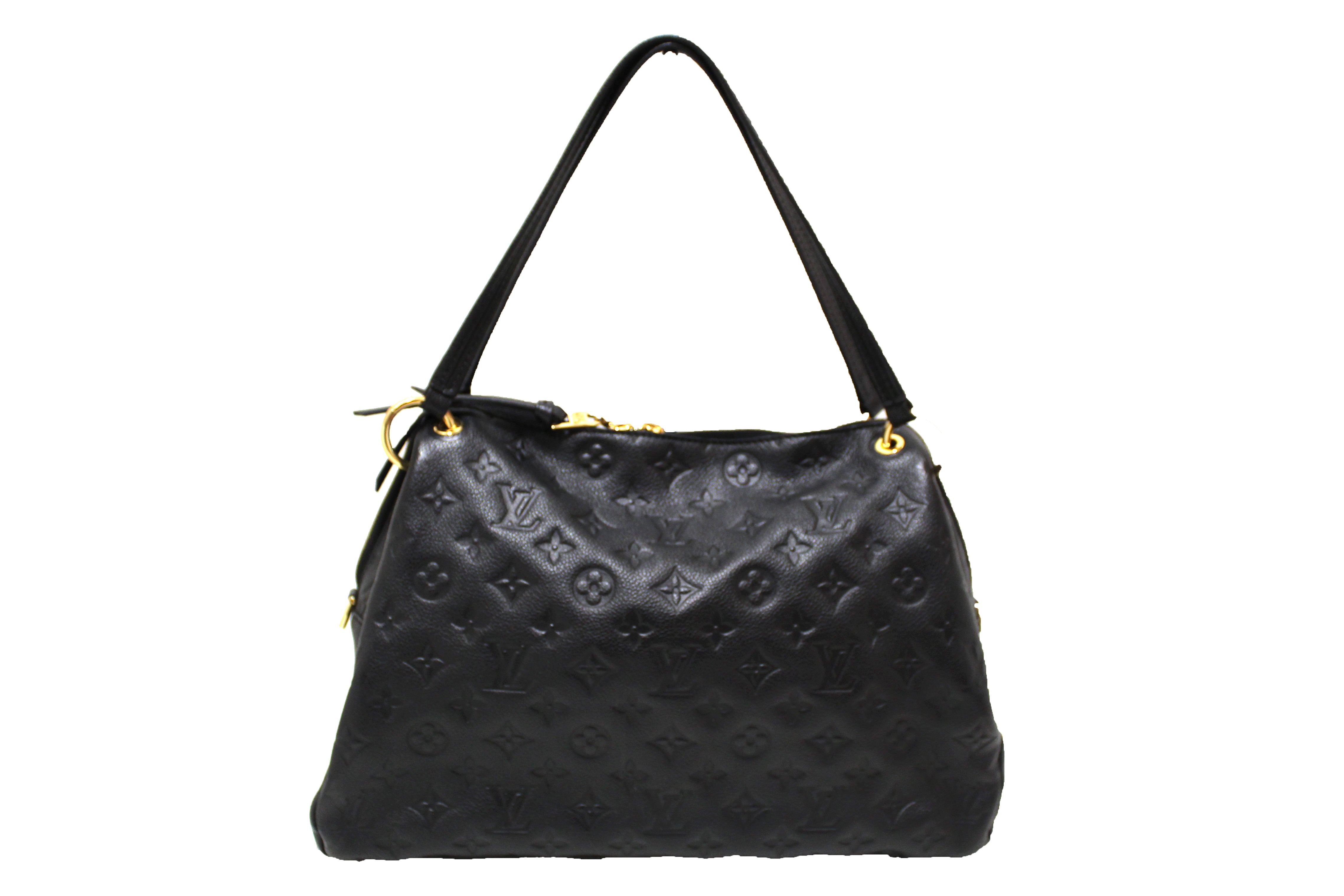 Authentic Louis Vuitton Black Monogram Empreinte Leather Ponthieu PM Handbag - Luxury Designer Shoulder Bag for Women, Perfect for Work, Travel & Evening Events