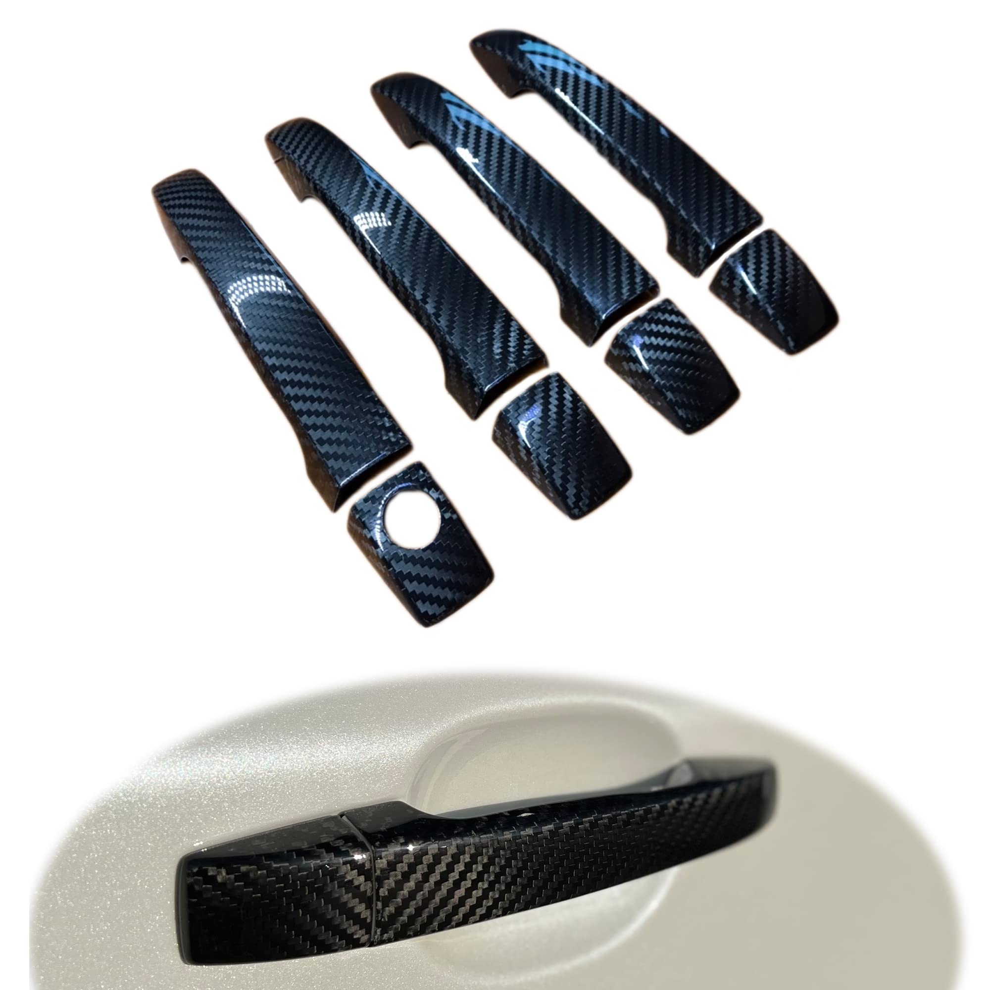 Subaru WRX STI/STI 2008-2014 Door Handle Scratch Protector Cover - 8PCS Dry Carbon Fiber Lightweight Durable with UV-Resistant Clear Coating - Perfect for Car Interior Protection & Scratch Prevention
