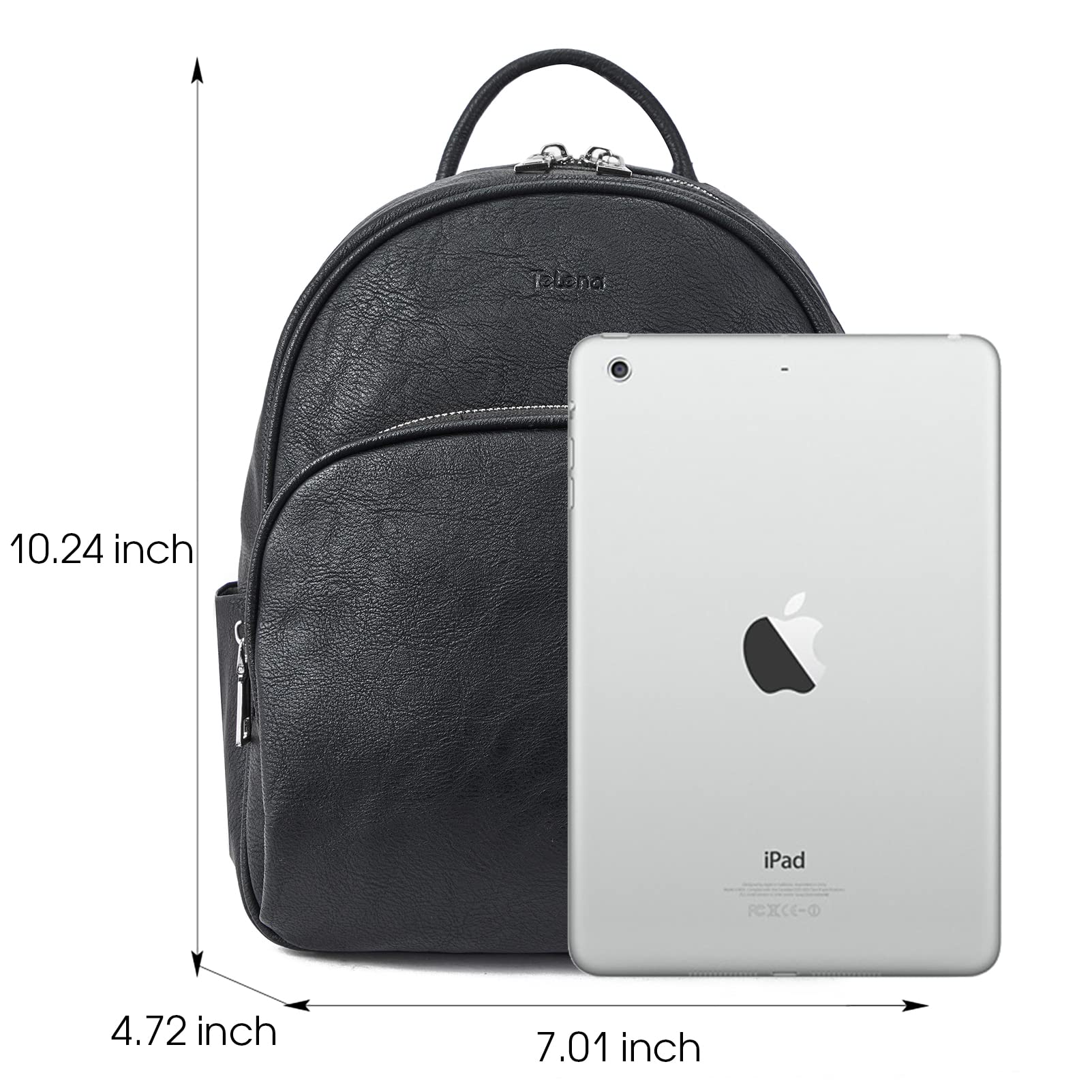 Telena Small Leather Backpack Purse for Women & Girls - Cute Mini Travel Shoulder Bag for School, Work, Gym & Everyday Use