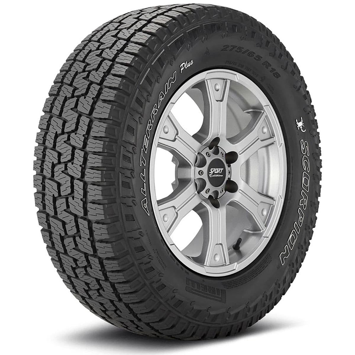 Pirelli Scorpion All Terrain Plus 275/65R20 Tires - All Season, All Terrain, Off Road & Mud Terrain with White Lettering - Perfect for Trucks, SUVs & Off-Road Adventures