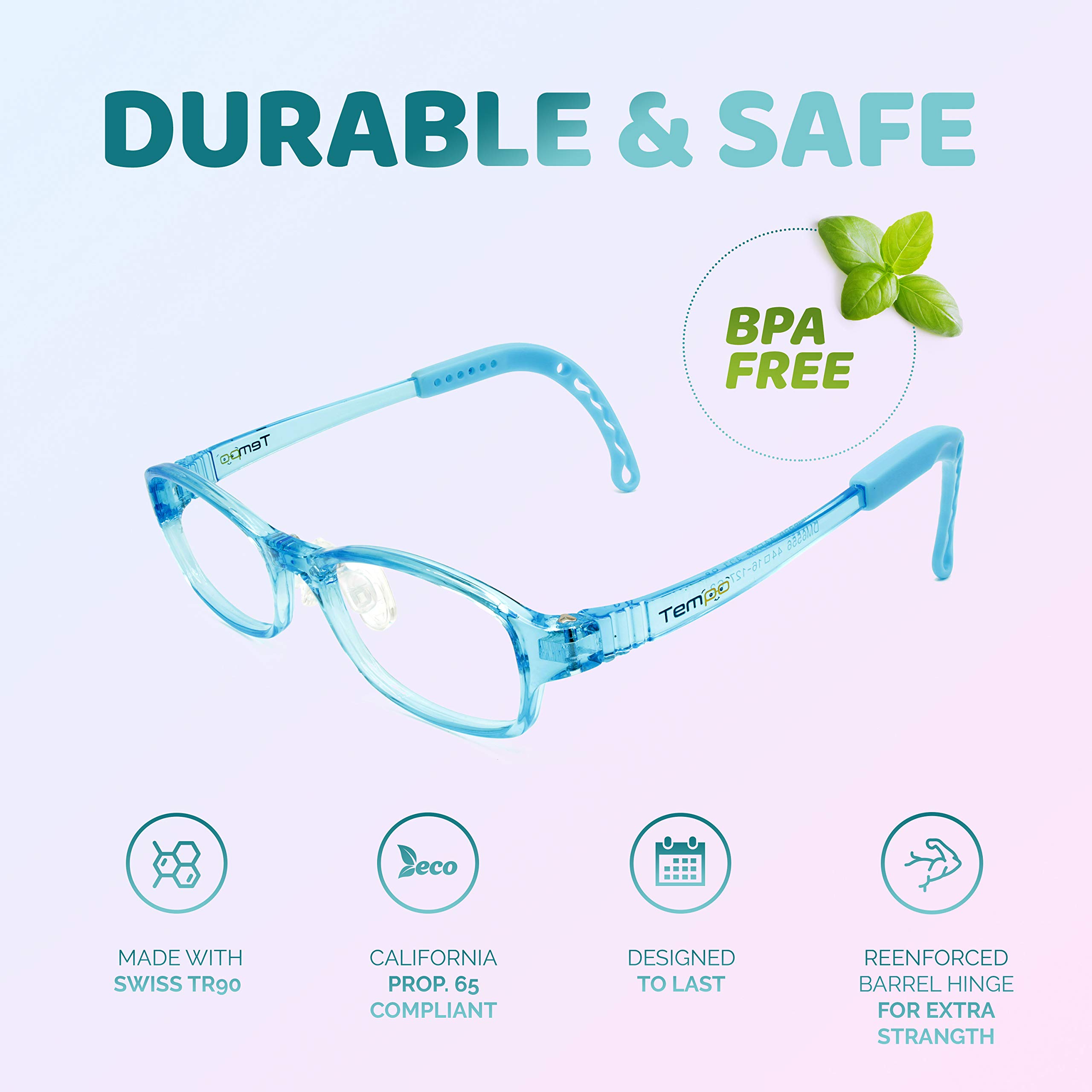 Adjustable Kids Glasses for Boys & Girls - Prescription Eyeglasses for Children with Flexible Temples - Perfect for School, Reading & Daily Wear (Model 2003)