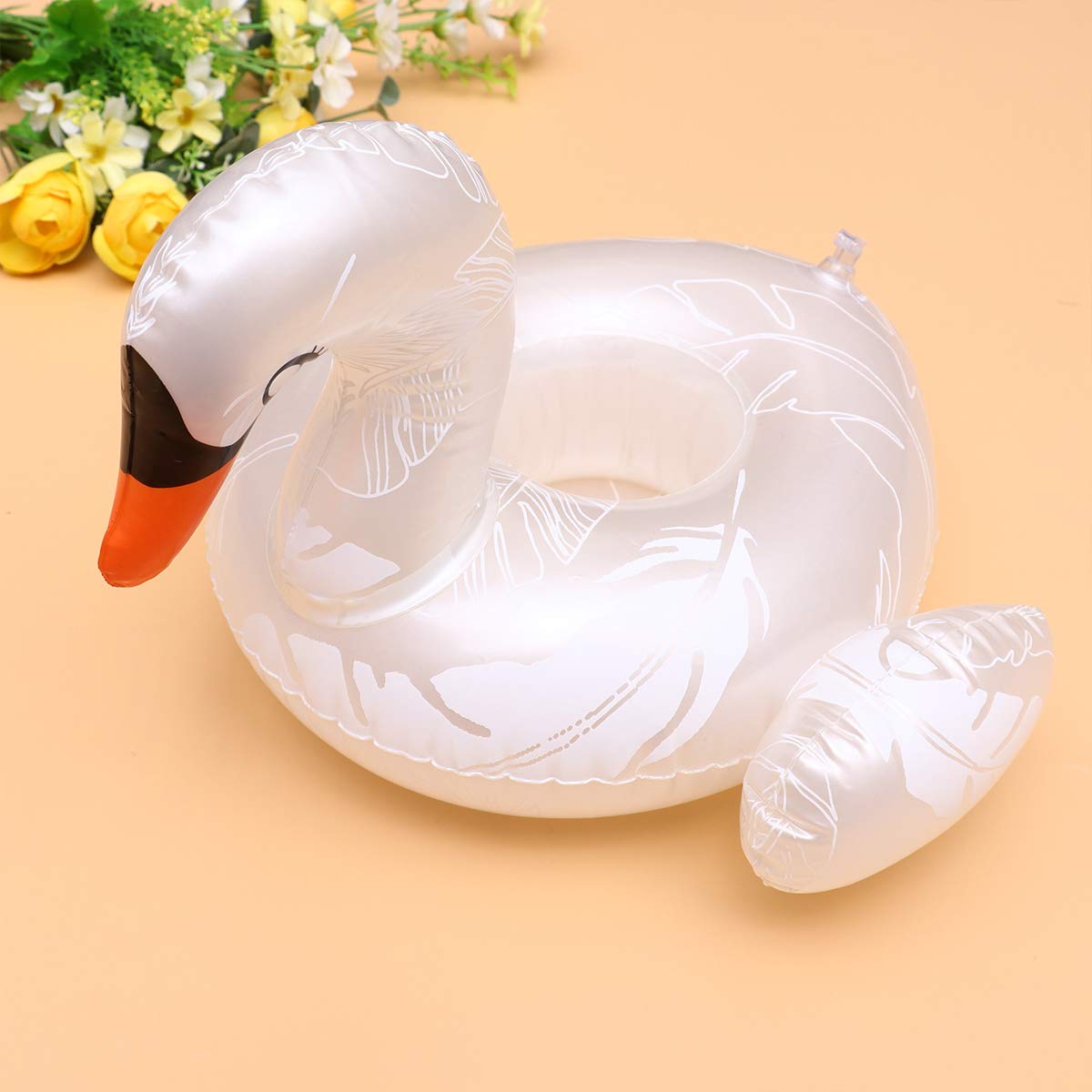 ABOOFAN Waterproof Beer Coaster - Floating Swan Design for Pool, Beach & Outdoor Drinking | White Beer Mat Holder for Drinks by the Pool, Boat or BBQ Party