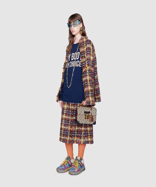 Gucci GG Supreme Padlock Small Bamboo Shoulder Bag for Women - Luxury Crossbody Purse for Everyday Use, Work & Travel