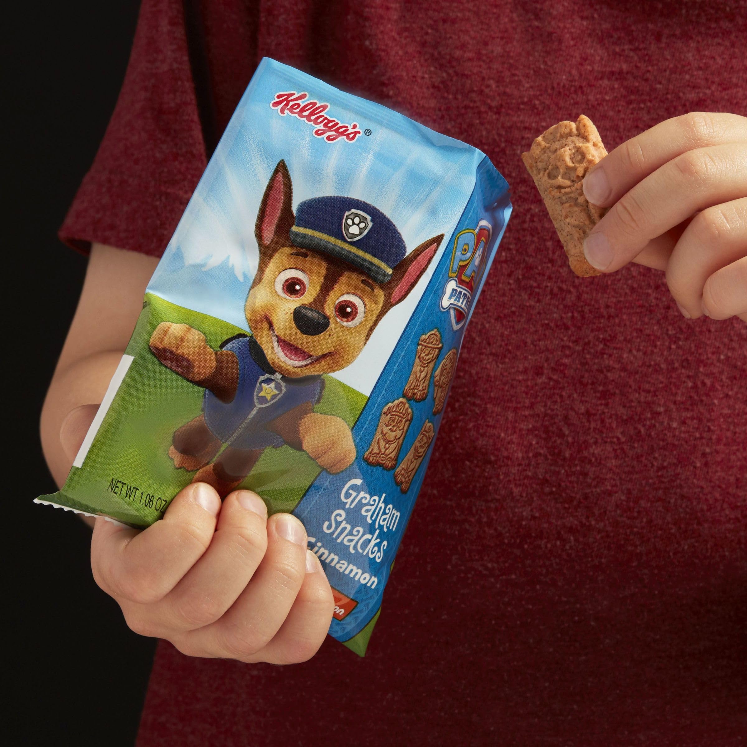 Kellogg's PAW Patrol Graham Snacks for Kids - Whole Grain Cinnamon Flavored Healthy Snack, 12.7oz Box (12 Individual Pouches) - Perfect for School Lunches, After-School Treats & Road Trips