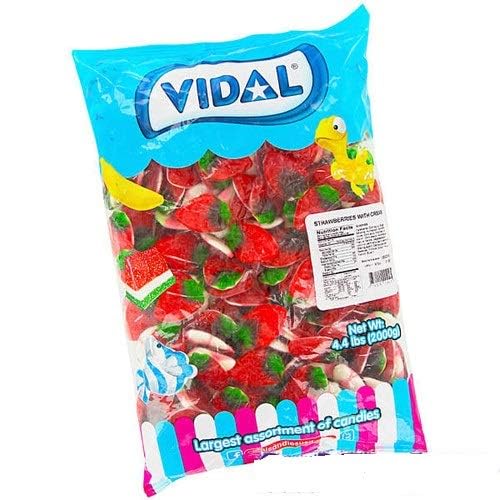 Bulk Strawberry Gummy Candy with Cream - 4.4 Pound Gourmet Gummi Strawberries | Perfect for Party Favors, Movie Snacks & Dessert Toppings