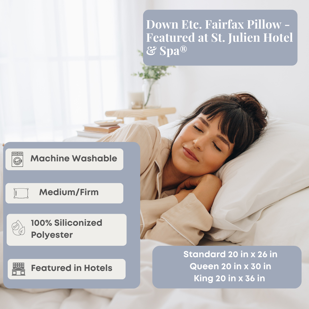 Premium Down & Feather Fairfax Pillow - Luxury Hotel Quality for Ultimate Comfort & Support | Perfect for Side Sleepers, Back Pain Relief & Spa-Like Relaxation at Home