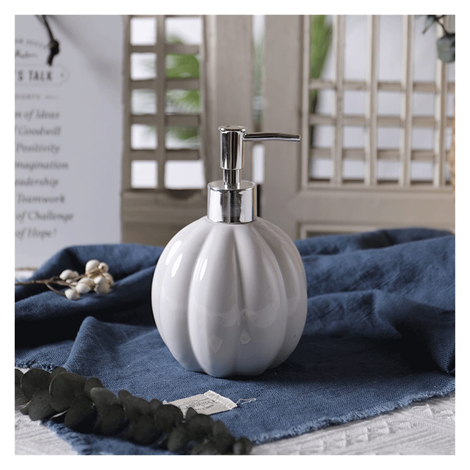 Premium Ceramic Soap Dispenser Pump for Hand Sanitizer, Shampoo & Lotion - Elegant White Countertop Dispenser for Kitchen, Bathroom & Vanity | Ideal for Home, Office & Restaurant Hygiene | Perfect for Hand Washing, Guest Bathrooms & Luxury Spa Settings | Great for Daily Use, Housewarming Gifts & Hotel Amenities | Stylish and Functional for Modern Homes, Commercial Spaces & Hospitality Industry
