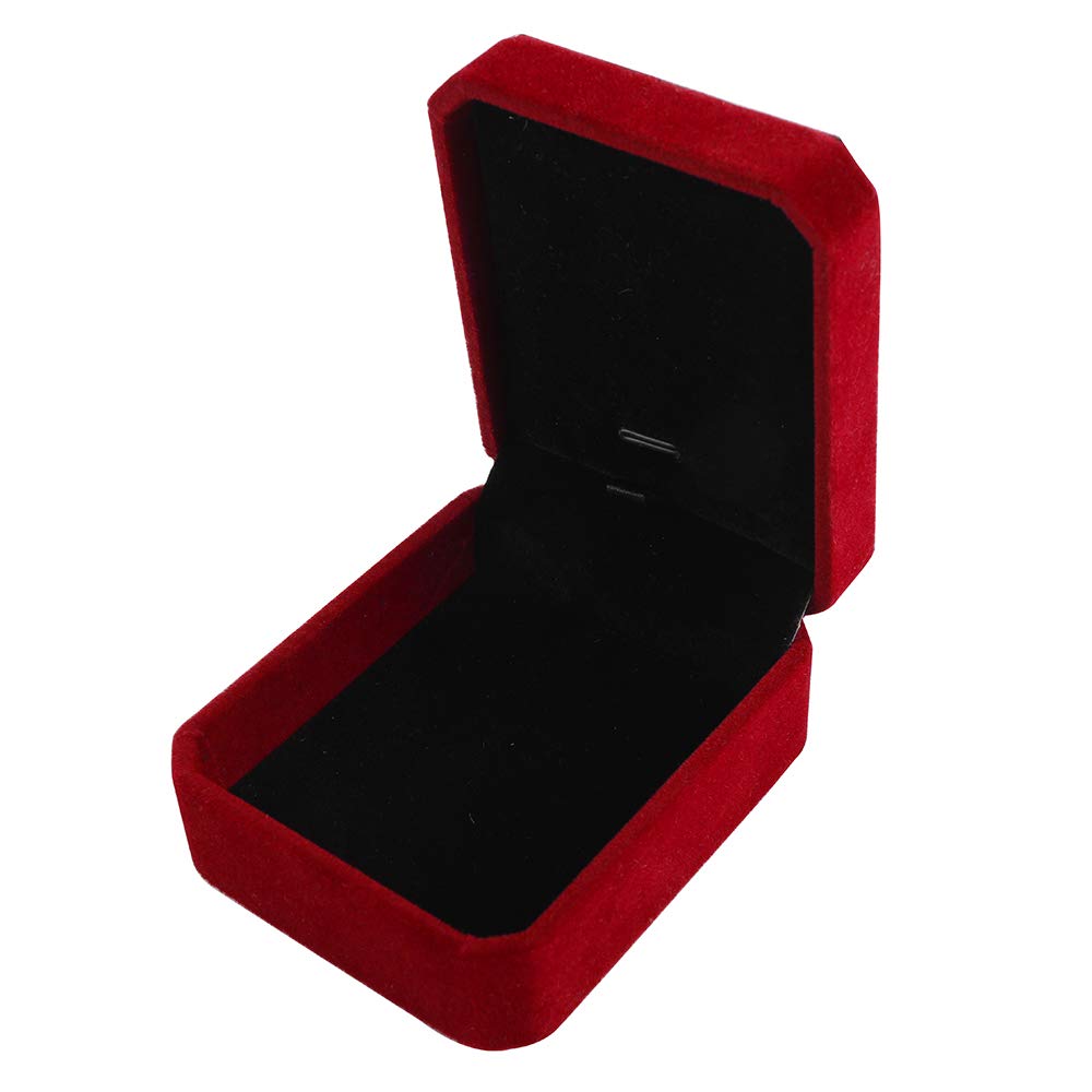LamQee Velvet Jewelry Box - Elegant Necklace Pendant Storage & Display Case for Wedding, Proposal, Engagement, Birthday, Anniversary, Valentine's Day & Christmas Gifts (Red) - Perfect for Jewelry Organization & Romantic Gift Giving