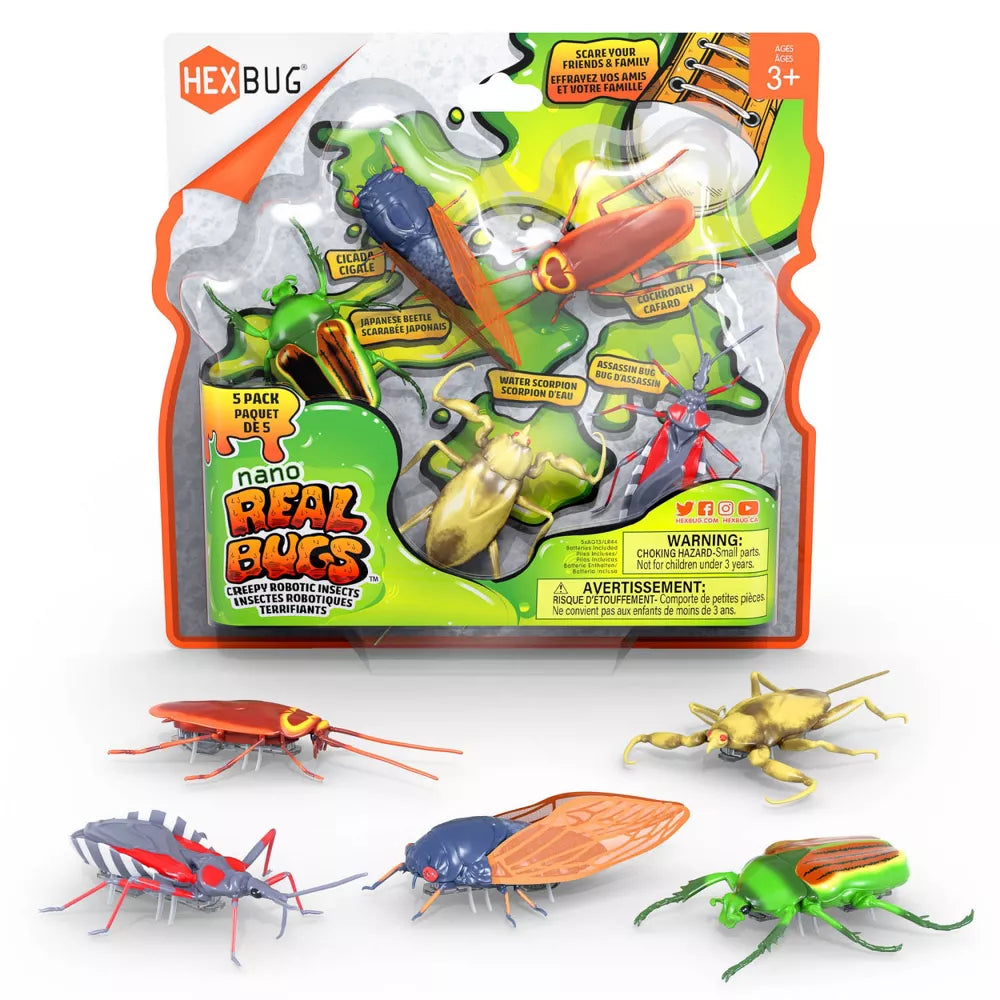 HEXBUG Nano Realistic Robotic Bugs 5-Pack - Interactive STEM Toys for Kids, Educational Science Gifts for Boys & Girls - Perfect for Indoor Play, Birthday Parties & STEM Learning Activities