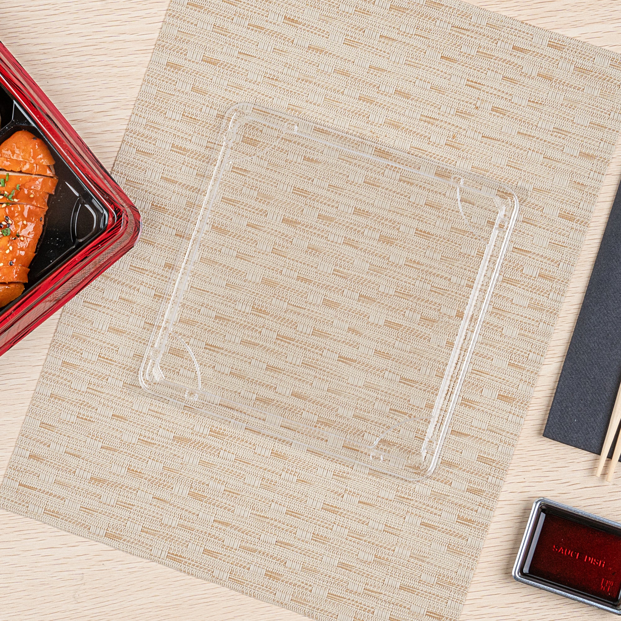 Bento Tek Square Clear Plastic Lids - 100 Pack for 18 oz Bento Boxes | Airtight Food Storage for Lunch, Meal Prep & Office Snacks