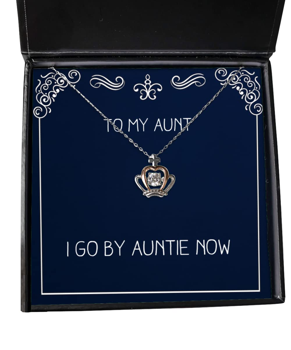 Funny Aunt Necklace - 'I Go by Auntie Now' Humorous Gift for Aunts, Mothers Day Jewelry - Perfect for Birthdays, Holidays & Special Occasions