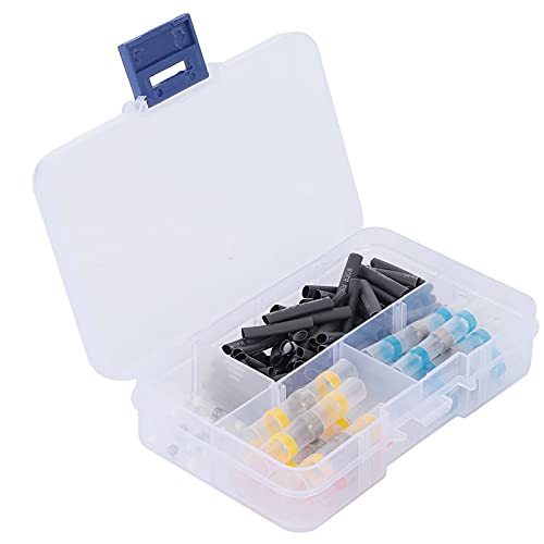 100PCS Heat Shrink Butt Connectors - Solder Seal Wire Terminal Set for Industrial Electrical Connections | Waterproof & Insulated for Automotive, Marine & DIY Projects