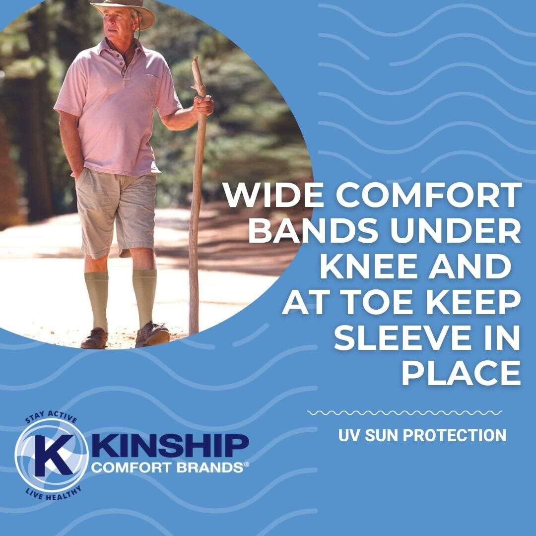 Kinship Comfort Leg Skin Protector Sleeves for Men & Women - Breathable Toeless Socks for Sensitive Skin, Prevents Bruising, Tears, Abrasions & Sun Damage - Ideal for Athletes, Nurses & Outdoor Activities