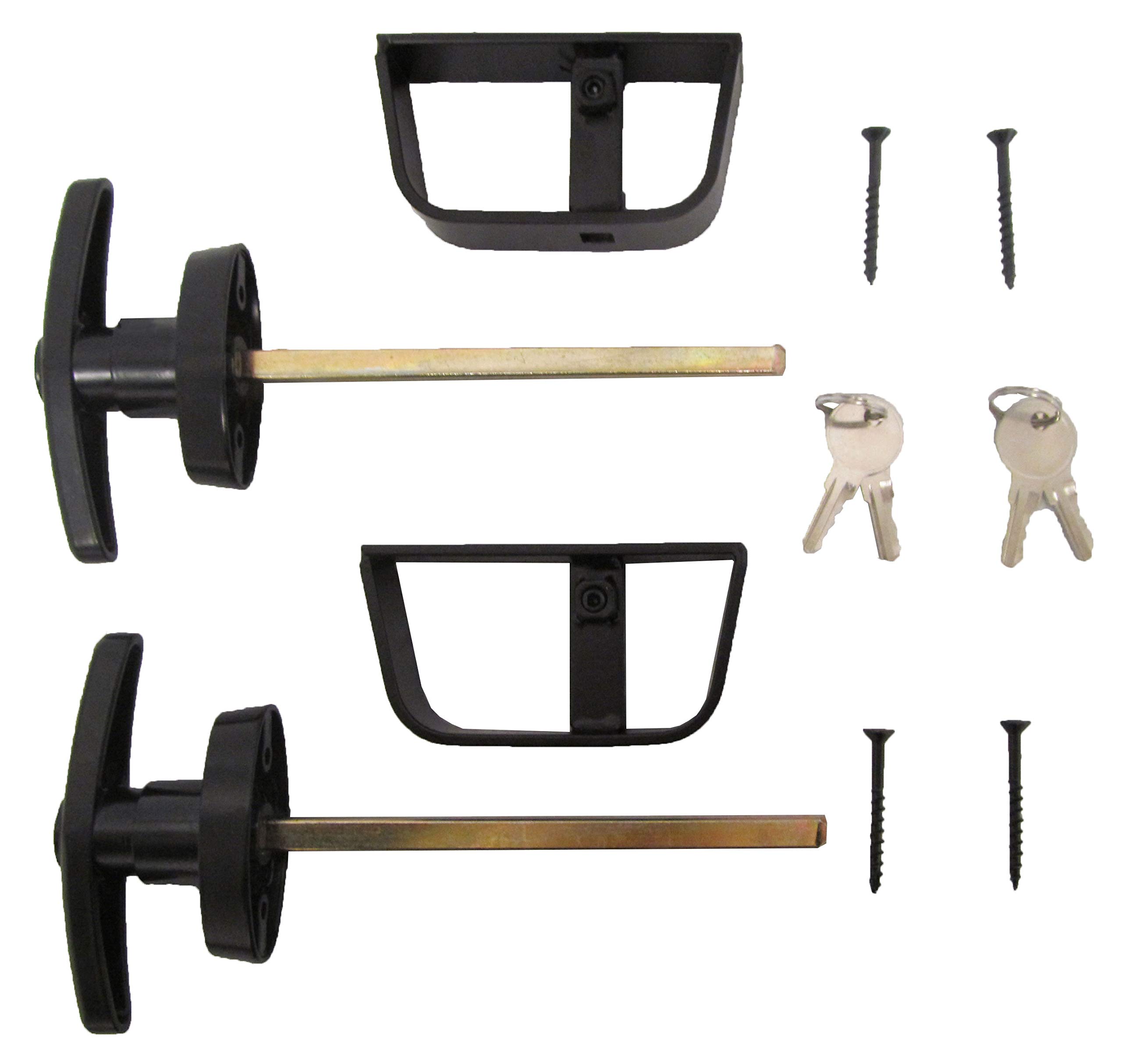 Heavy Duty Shed Door T-Handle Lock Set 4-1/2 Inch Black - Secure Storage Shed, Barn & Garage Door Latch (1 Pair) - Ideal for Outdoor Storage, Garden Sheds & Utility Buildings