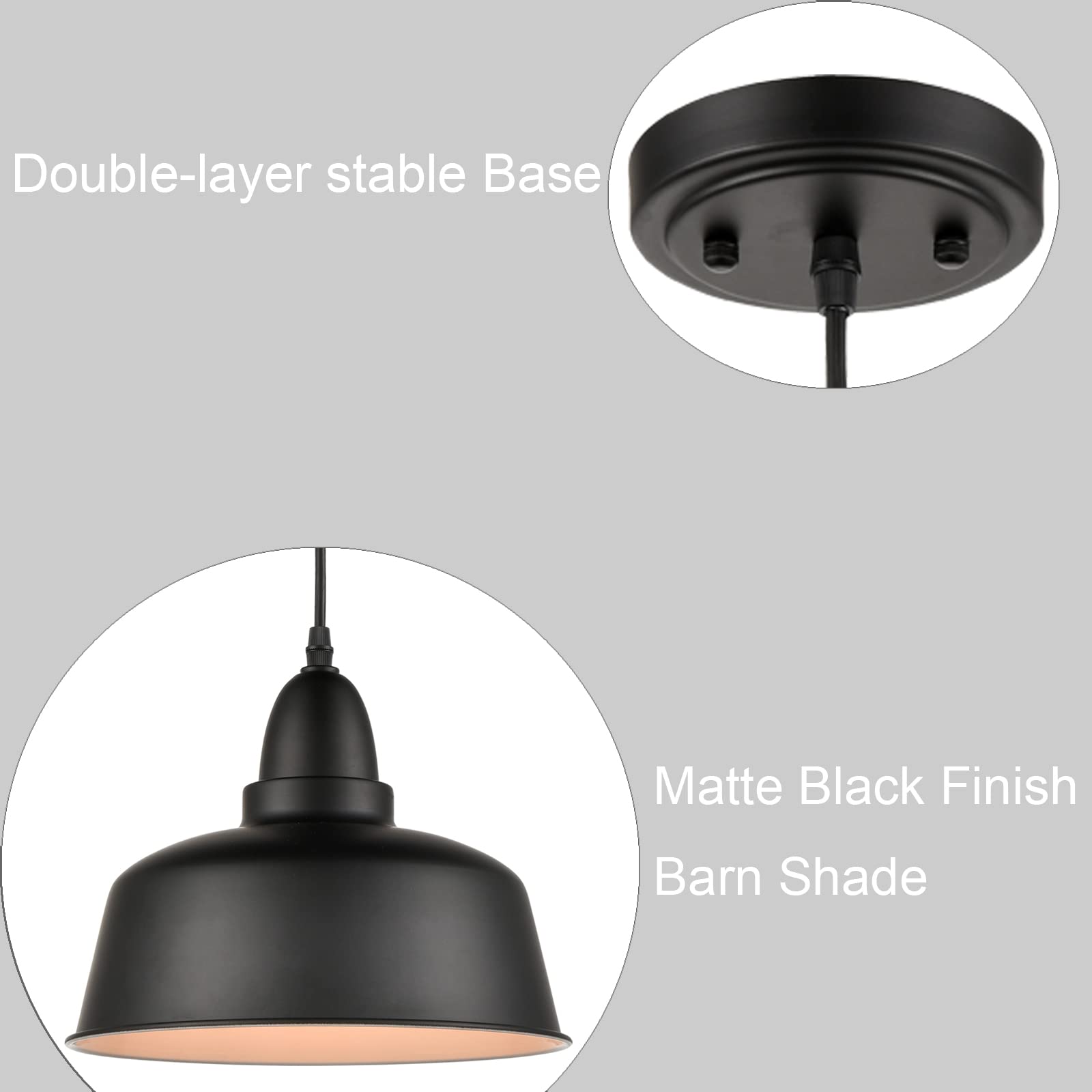 3 Pack Matte Black Industrial Pendant Lights for Kitchen Island - Modern Hanging Fixtures for Dining Room, Bar Counter & Home Decor