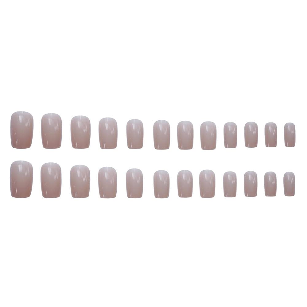 24pcs False Nails for Women - Light Color Solid Mid-Length Fake Nails | Elegant DIY Nail Art Tips | Perfect for Parties, Weddings & Daily Wear