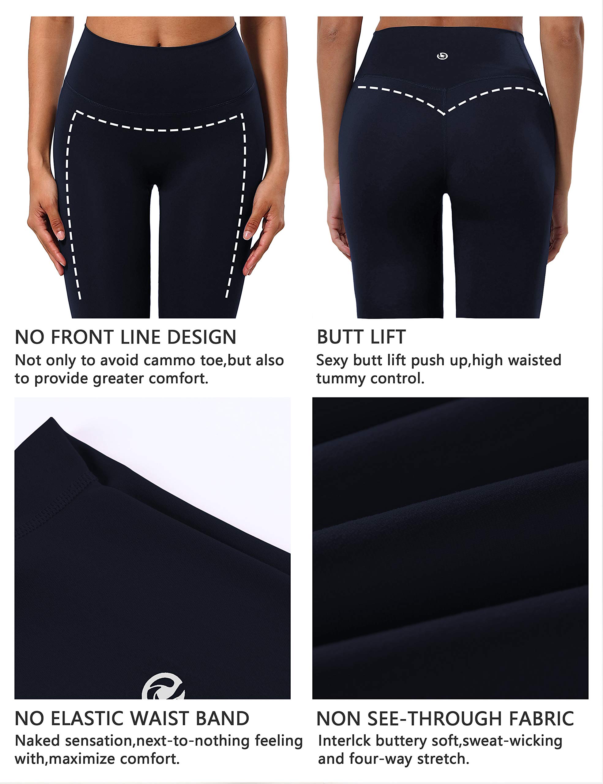 BUBBLELIME Women's High Waist Yoga Pants - 4 Styles Petite/Tall Lengths, Tummy Control, Over The Heel Soft Workout Leggings for Running, Gym & Lounge Wear