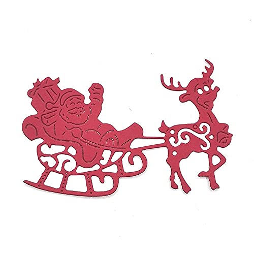 Santa Claus Sleigh Metal Die Cuts for Scrapbooking | DIY Christmas Card Making & Photo Album Decor | Holiday Craft Embossing Stencils for Festive Greeting Cards & Home Decor