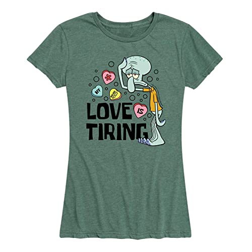 Spongebob Squarepants Valentine's Day Graphic T-Shirt for Women - Funny Cartoon Short Sleeve Tee - Perfect for Valentine Gifts, Date Nights & Casual Wear