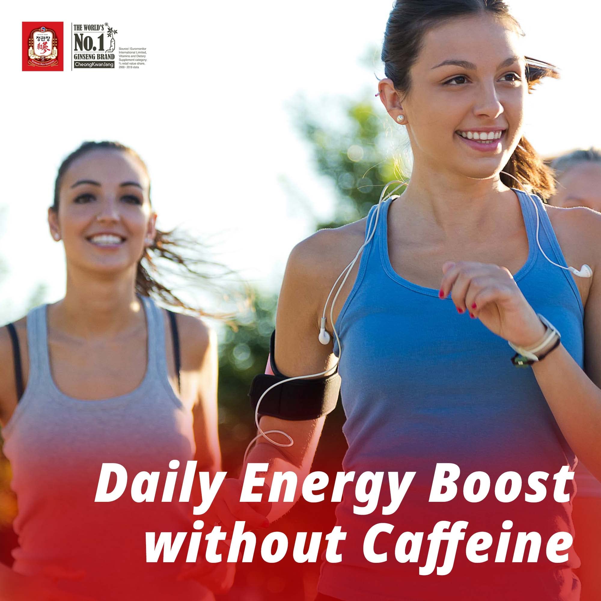 CheongKwanJang Korean Red Ginseng Energy Drink with Ginger, Goji Berry & Cinnamon | Herbal Tea for Pre-Workout Boost, Productivity & Circulation | 60 Pouches | Great for Office, Gym & Study Sessions