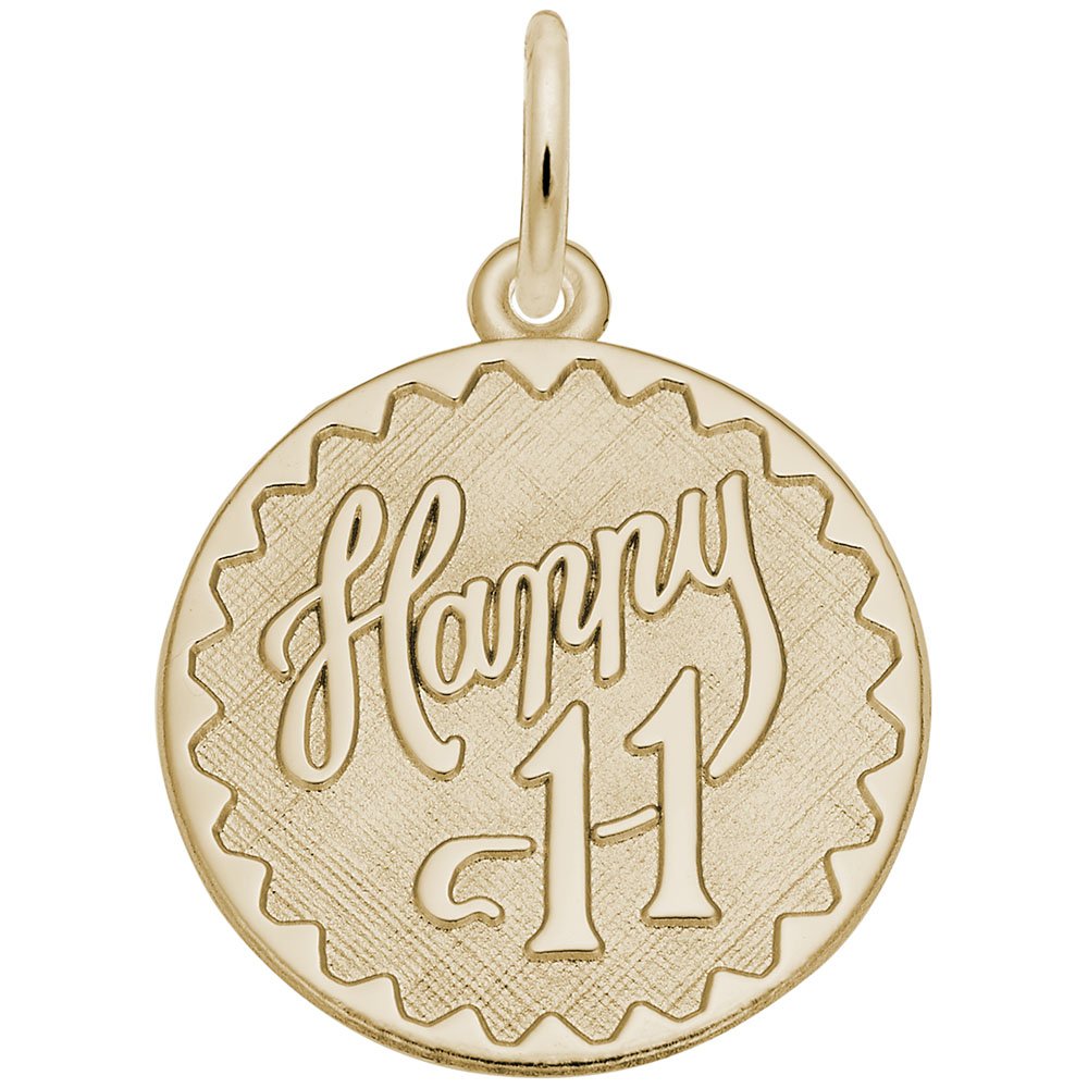 Happy 11 Charm - Sterling Silver Pendant for Bracelets & Necklaces - Perfect for Birthdays, Anniversaries & Friendship Gifts