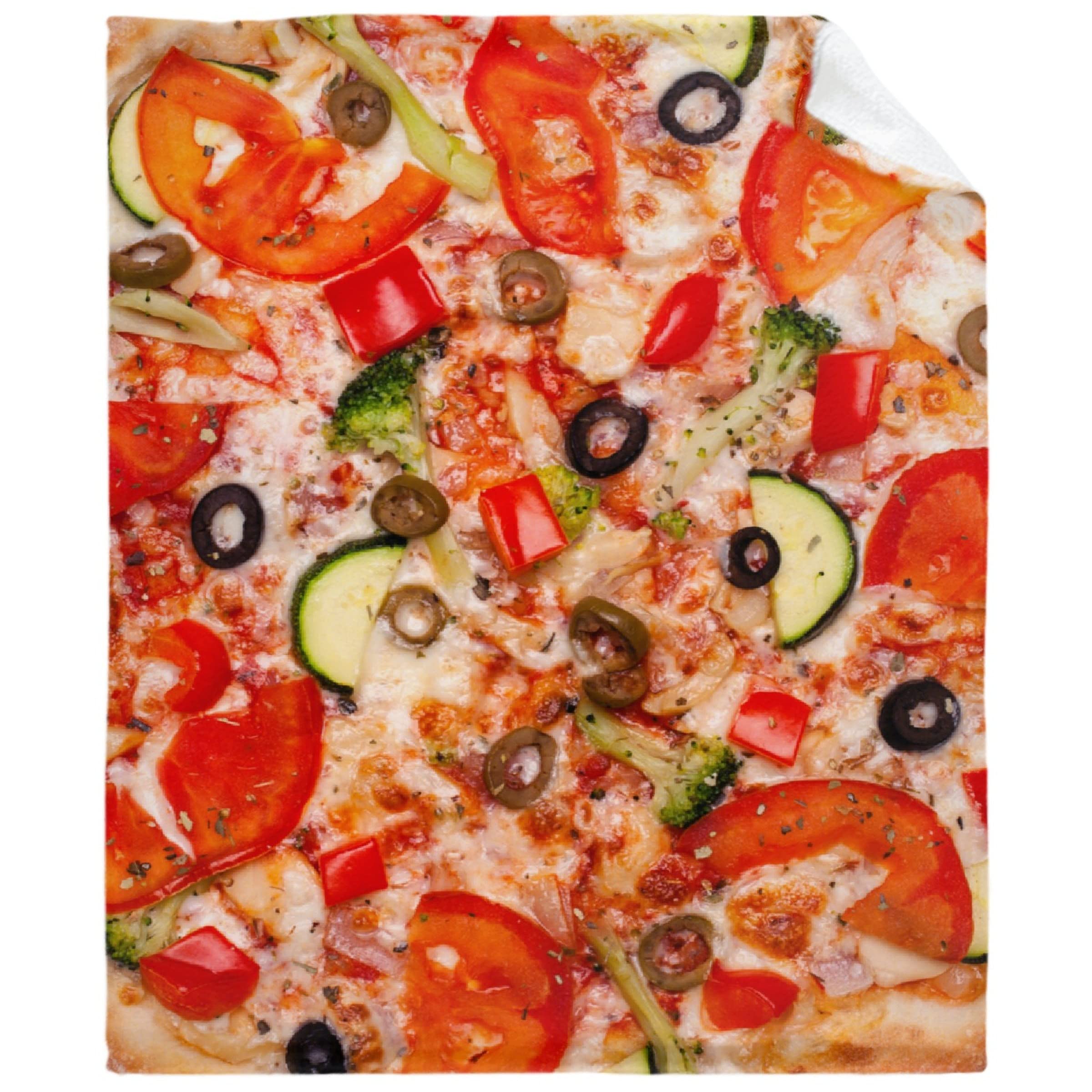 **Darani Realistic Pizza Print Flannel Throw Blanket - Super Soft, Lightweight & Cozy - 120x90 Inches Extra Large - Perfect for Family Movie Nights, Bedroom Decor & Winter Warmth**