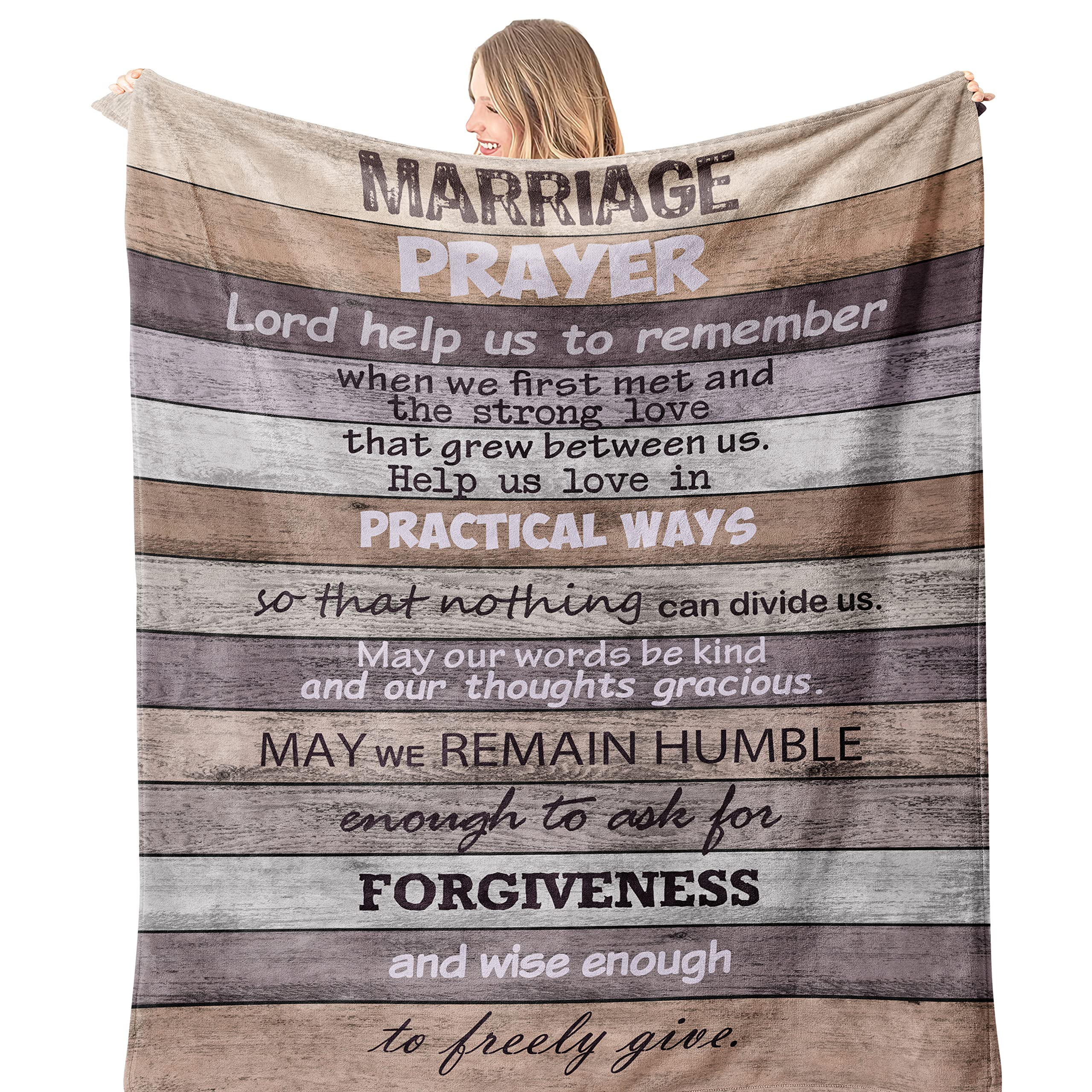 Marriage Prayer Blanket - Unique Wedding Gift for Couples, Engagements & Anniversaries - Perfect for Bridal Showers & Valentine's Day