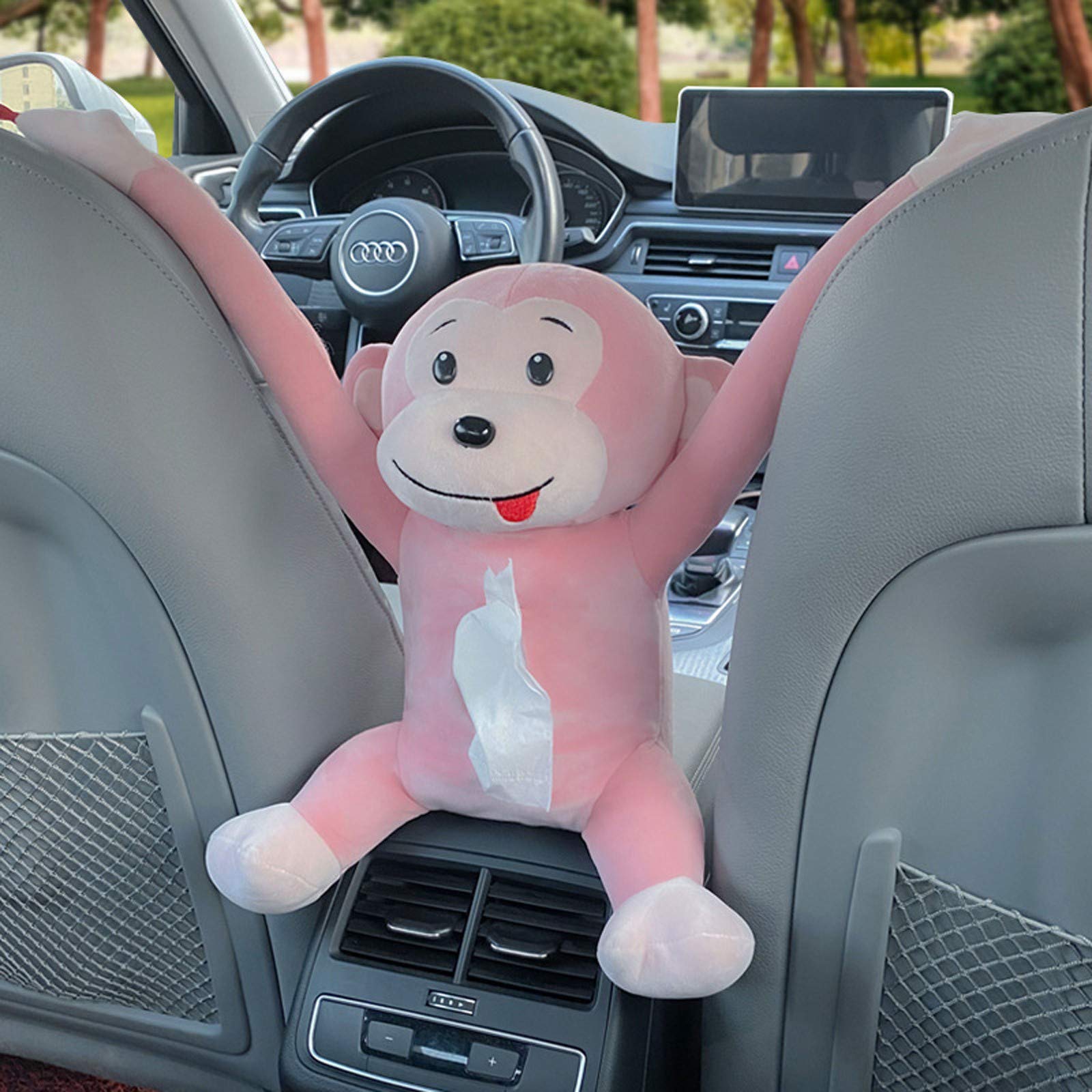 iOPQO Monkey Tissue Holder - Cute Cartoon Animal Tissue Paper Dispenser for Car, Home, Bathroom, Kitchen & Office | Fun & Functional Napkin Storage Box for Daily Use