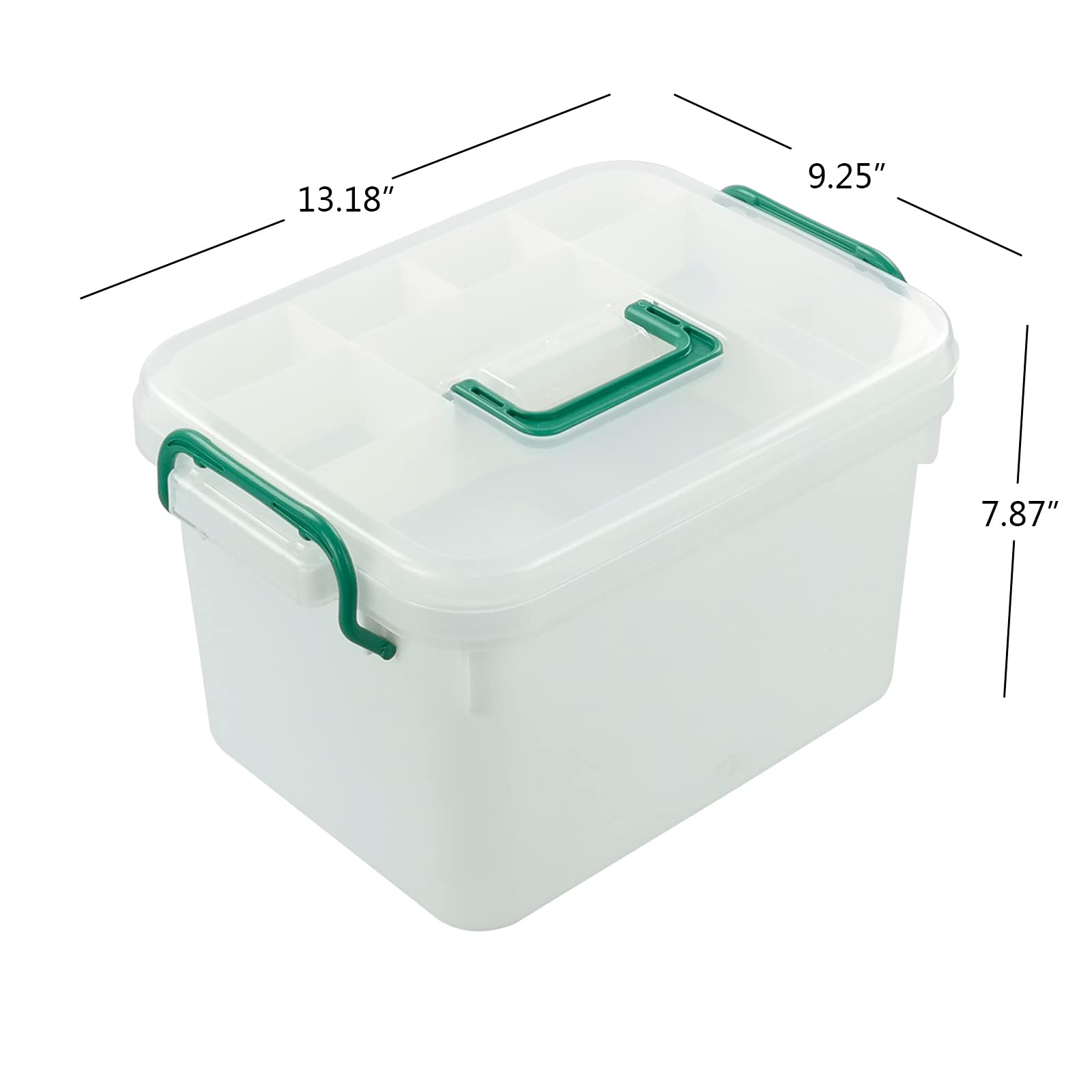 1 Pack Plastic Family First Aid Kit Box - Empty Medicine Storage Container for Home, Travel, Camping & Emergency Preparedness - White