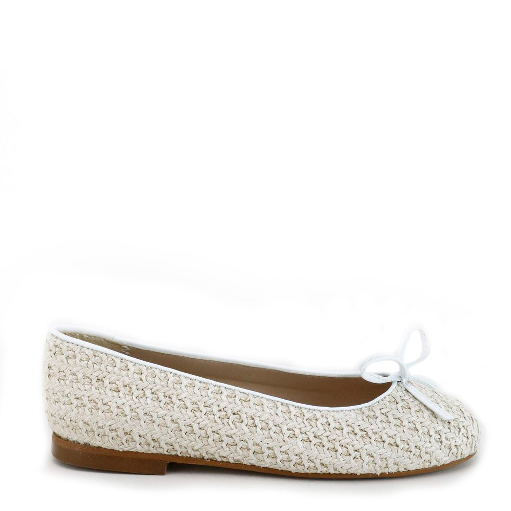 Papanatas Women's Sand Wicker Bow Ballet Flats - Comfortable Summer Casual Shoes for Beach, Wedding, and Outdoor Activities