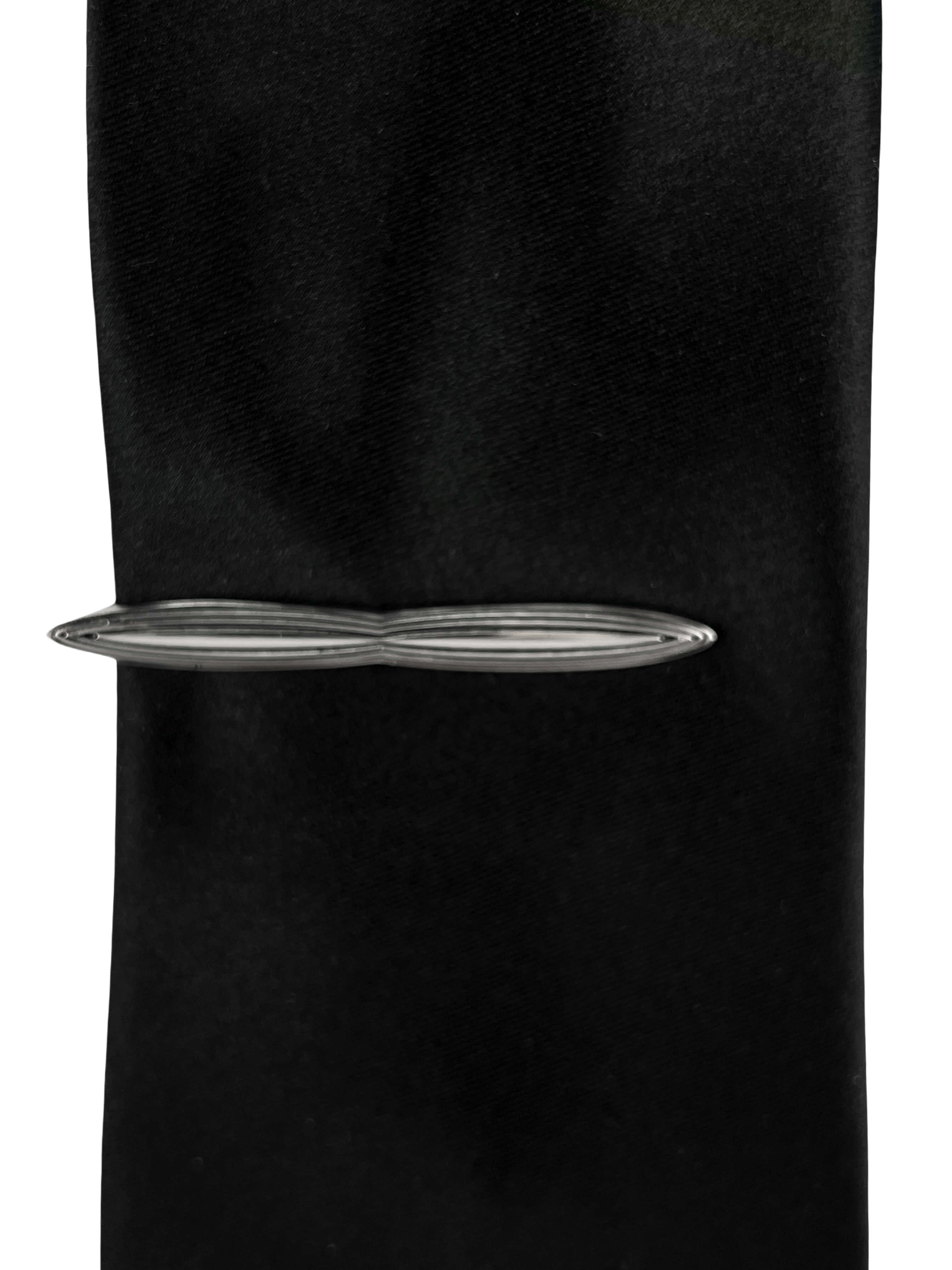 DÉCLIC Silver Pinched Tie Bar for Men - Elegant Necktie Clip for Formal Wear, Business Attire & Weddings