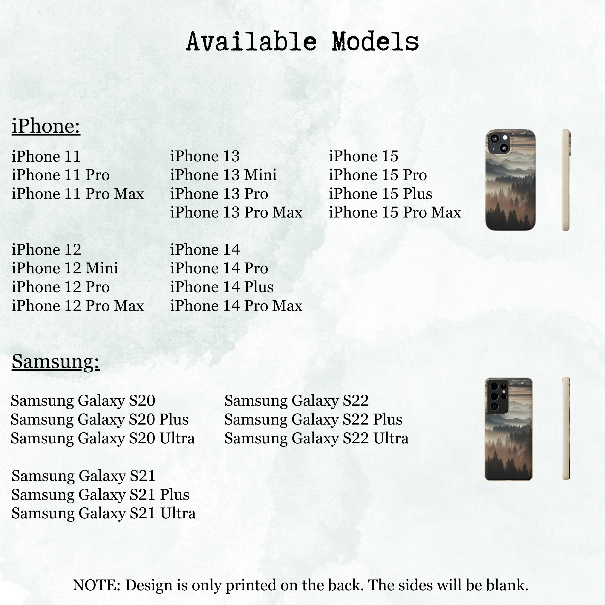 Eco-Friendly Biodegradable Phone Case - Sustainable Compostable Smartphone Cover with Mountain Tree Cloud Scenic Design | Perfect for Outdoor Enthusiasts & Nature Lovers