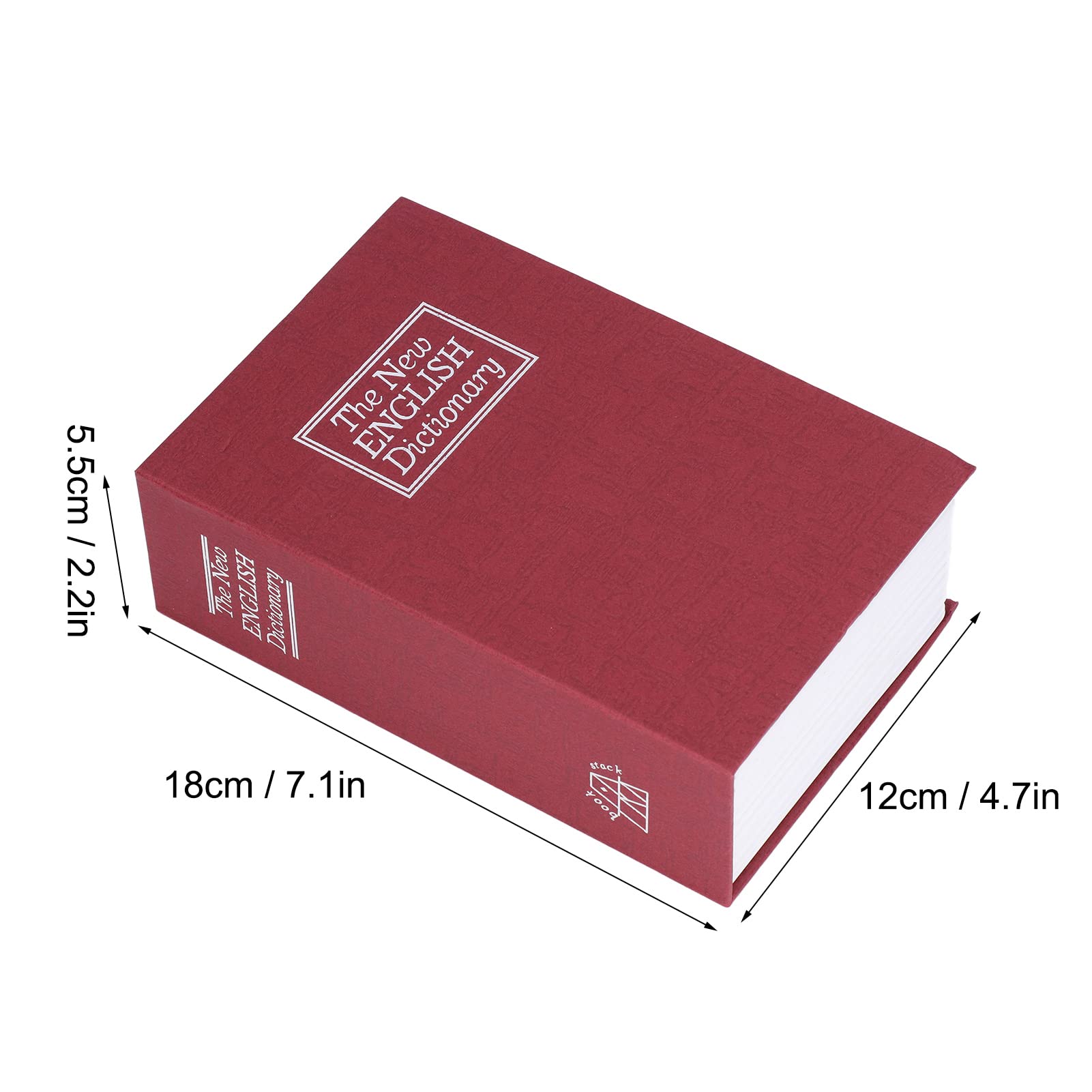 7.1 x 4.7 x 2.2 Inch Book-Shaped Steel Safe Box with Classic Password Lock - Secure Storage for Money, Cash, Passport, Jewelry & Valuables (Red) - Perfect for Home, Office, Travel & Emergency Use