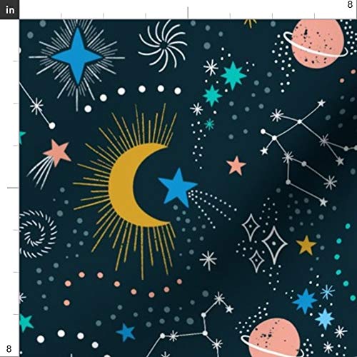 Constellations Solar System Astrology Cotton Fabric by The Yard - Printed Sun, Moon & Stars Design for Sewing, Quilting, Apparel & Home Decor | Perfect for DIY Crafts, Curtains & Pillow Covers