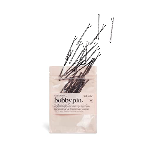 Kitsch Bobby Pins for Hair Styling - 45pc Black Hair Accessories for Women & School