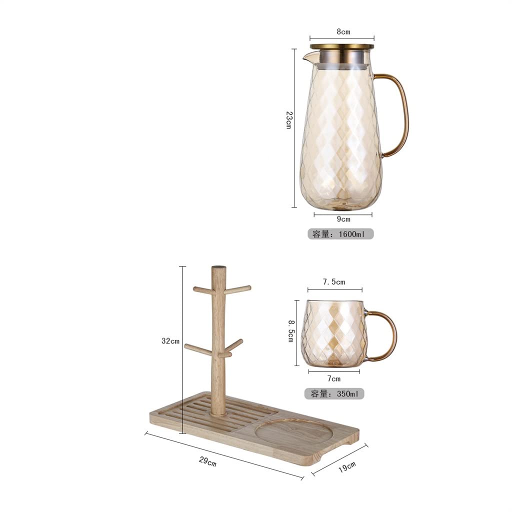 Premium Thickened Glass Cold Water Bottle - 64oz Champagne Jug with Spout, Large Capacity Beverage Dispenser for Juice, Iced Tea, Lemonade - Perfect for Parties, Picnics, and Home Use