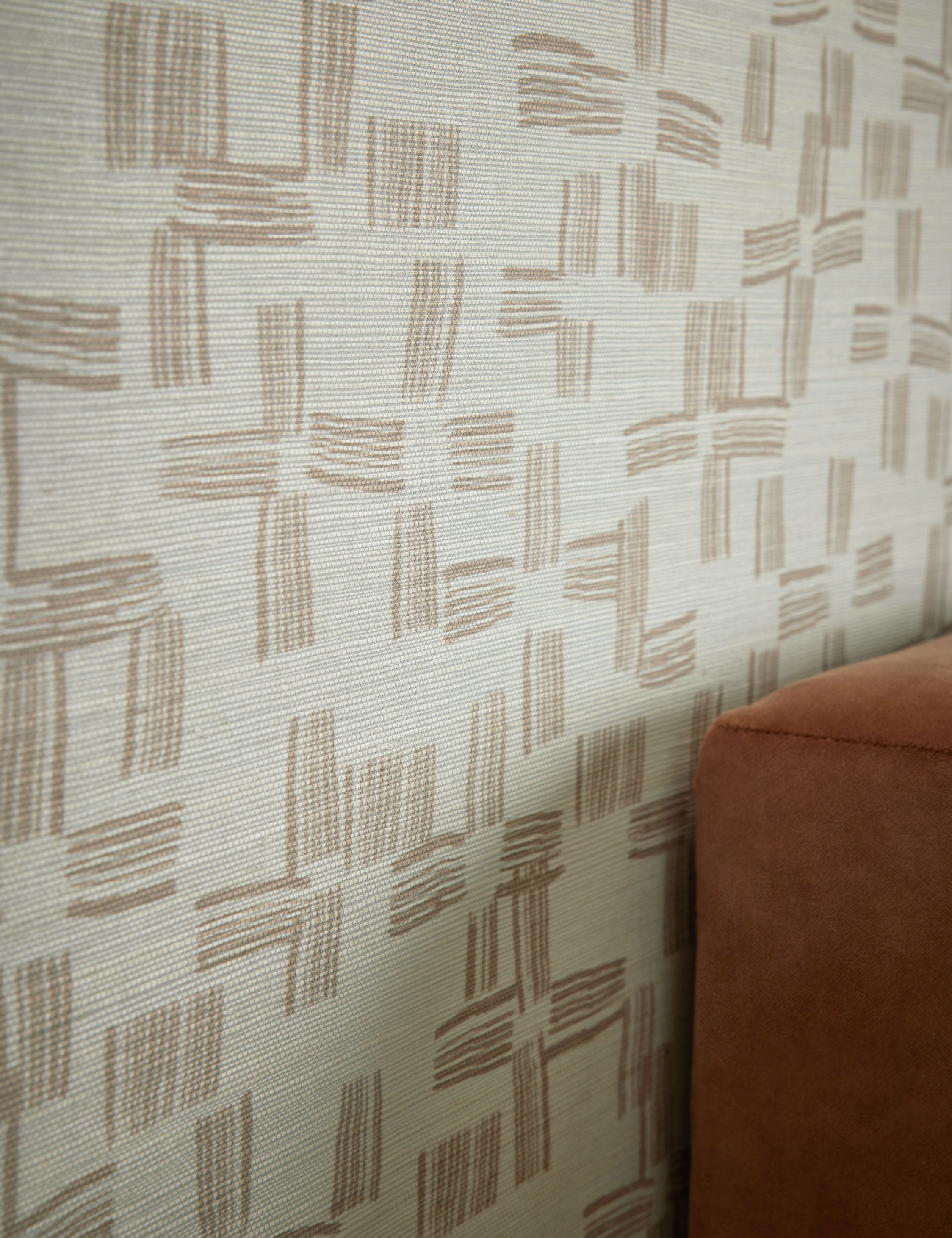 Élan Byrd Crossmarks Grasscloth Wallpaper - Natural Textured Peel & Stick Wallpaper for Living Room, Bedroom, and Home Office Decor