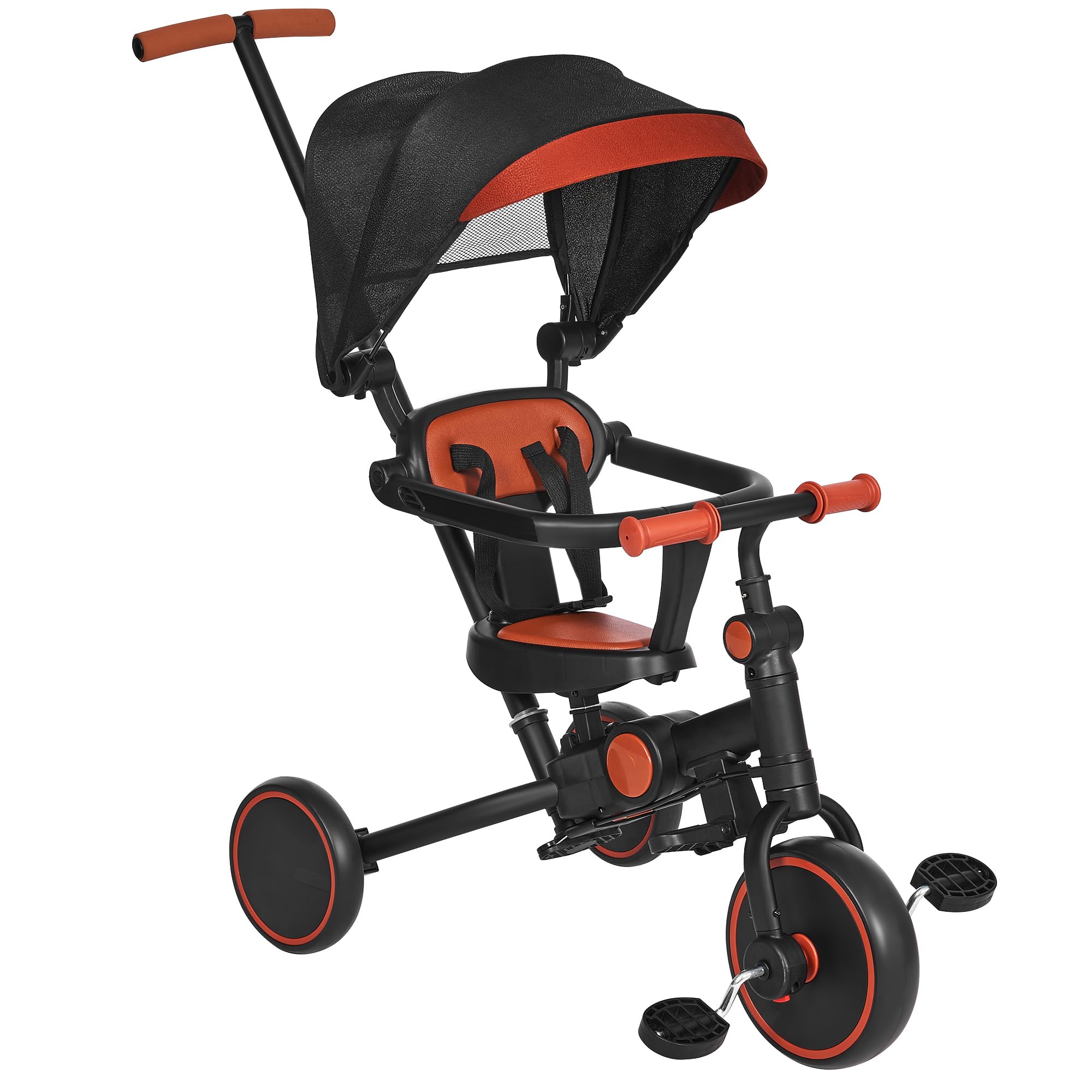 8-in-1 Toddler Push Tricycle with Parent Handle - Adjustable Balance Bike for 1-4 Year Old Boys & Girls - Perfect First Bike for Learning & Outdoor Play - Ideal Birthday Gift for Toddlers