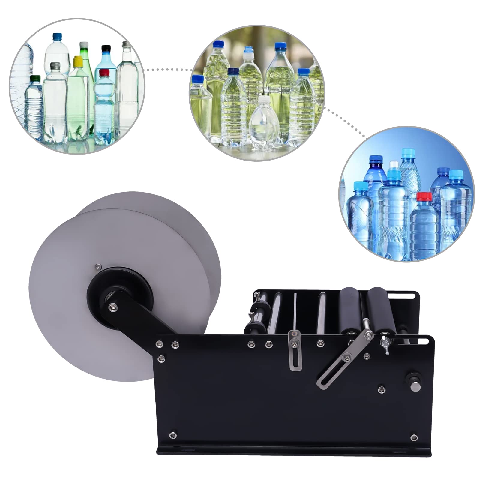 MT-30 Manual Labeling Machine for Round Bottles - 30 Labels/Minute Sticker Applicator - Perfect for Cosmetics, Essential Oils & Small Bottle Labeling