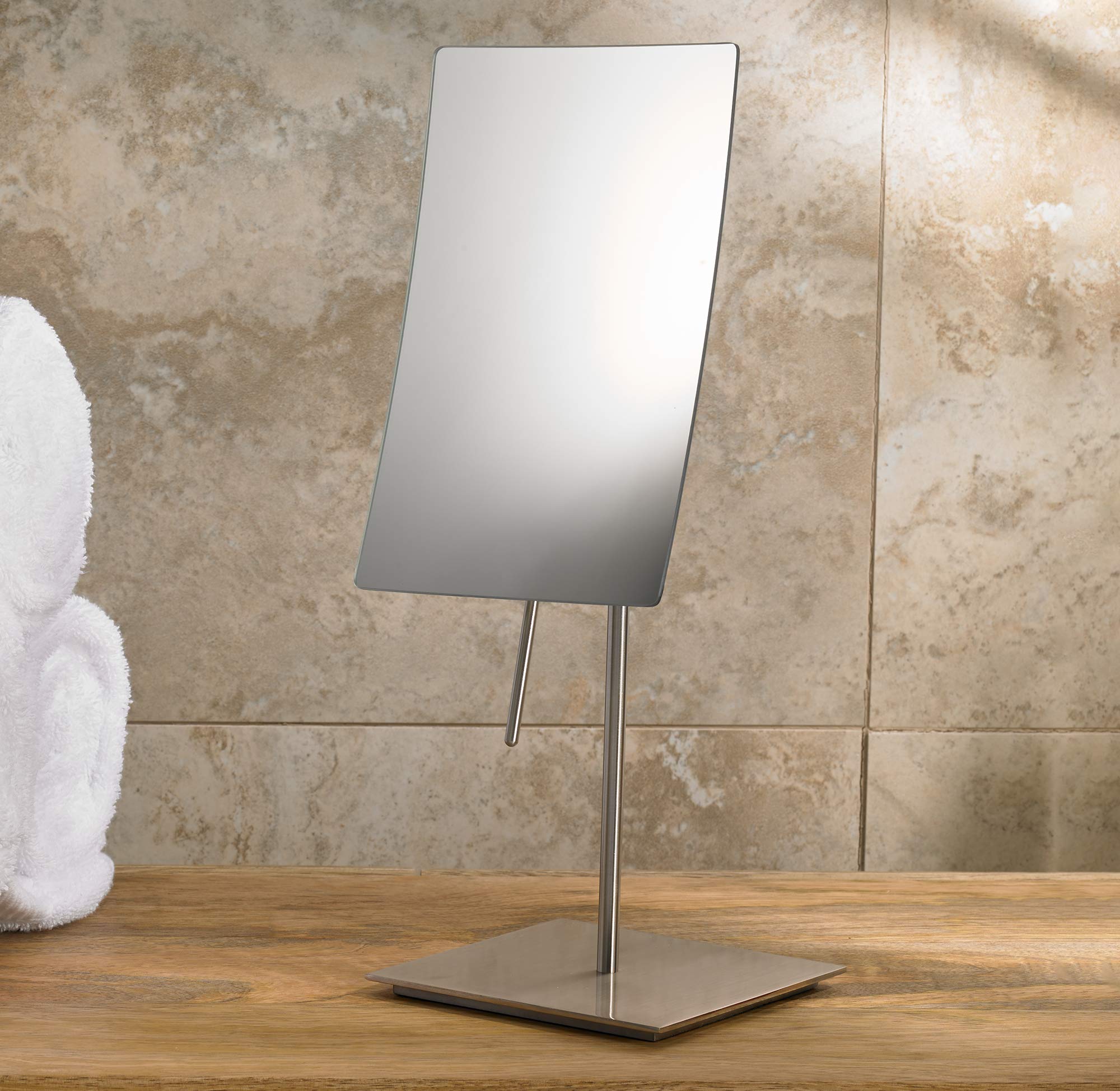 Marriott Swivel Vanity Mirror 3X Magnification - Brushed Nickel Finish for Makeup & Grooming