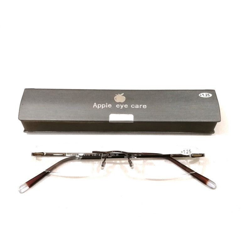 Premium Crystal Slim Rimless Reading Glasses +1.00 Strength - Gold Frame for Women & Men - Lightweight & Stylish for Reading, Office, and Computer Use
