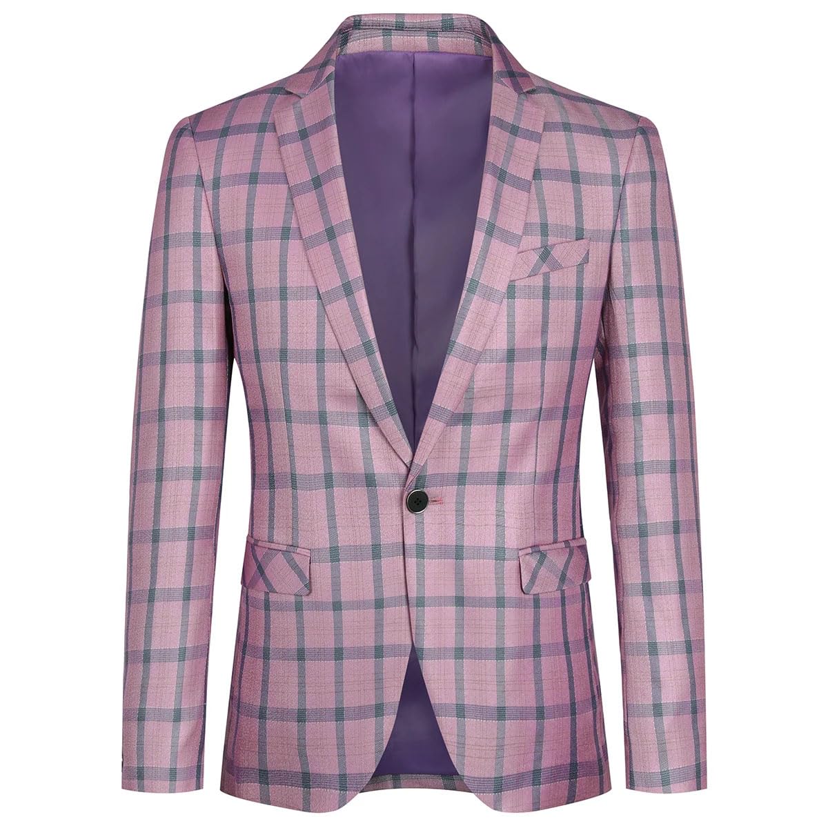 Men's Lightweight Casual Blazer Jacket - Single Button Sport Coat Plaid Suit for Business & Office Wear | Perfect for Weddings, Parties & Formal Events