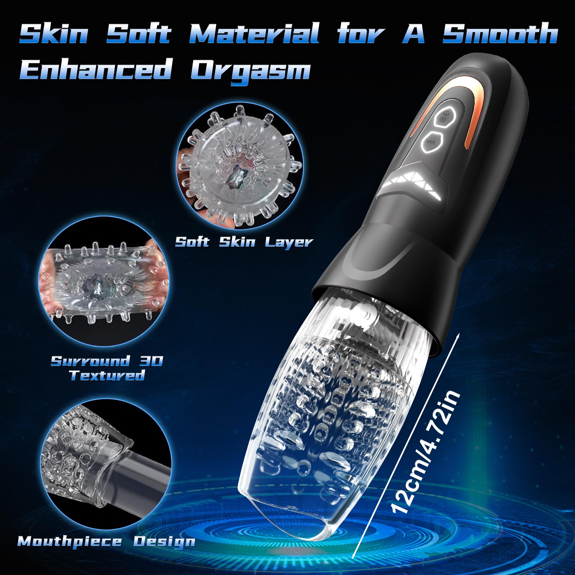 3-in-1 Automatic Male Masturbator with 8 Thrusting Modes & 10 Vibrations - APP Controlled Adult Sex Toy for Men, Realistic Penis Vibrator & Male Stroker - Perfect for Solo Play, Couples Fun & Discreet Pleasure