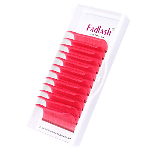 Pink Colored Eyelash Extensions 0.07 C Curl Volume Lashes - Self Fanning False Lashes 20-25mm for Dramatic Eye Makeup | Perfect for Parties, Weddings & Special Occasions