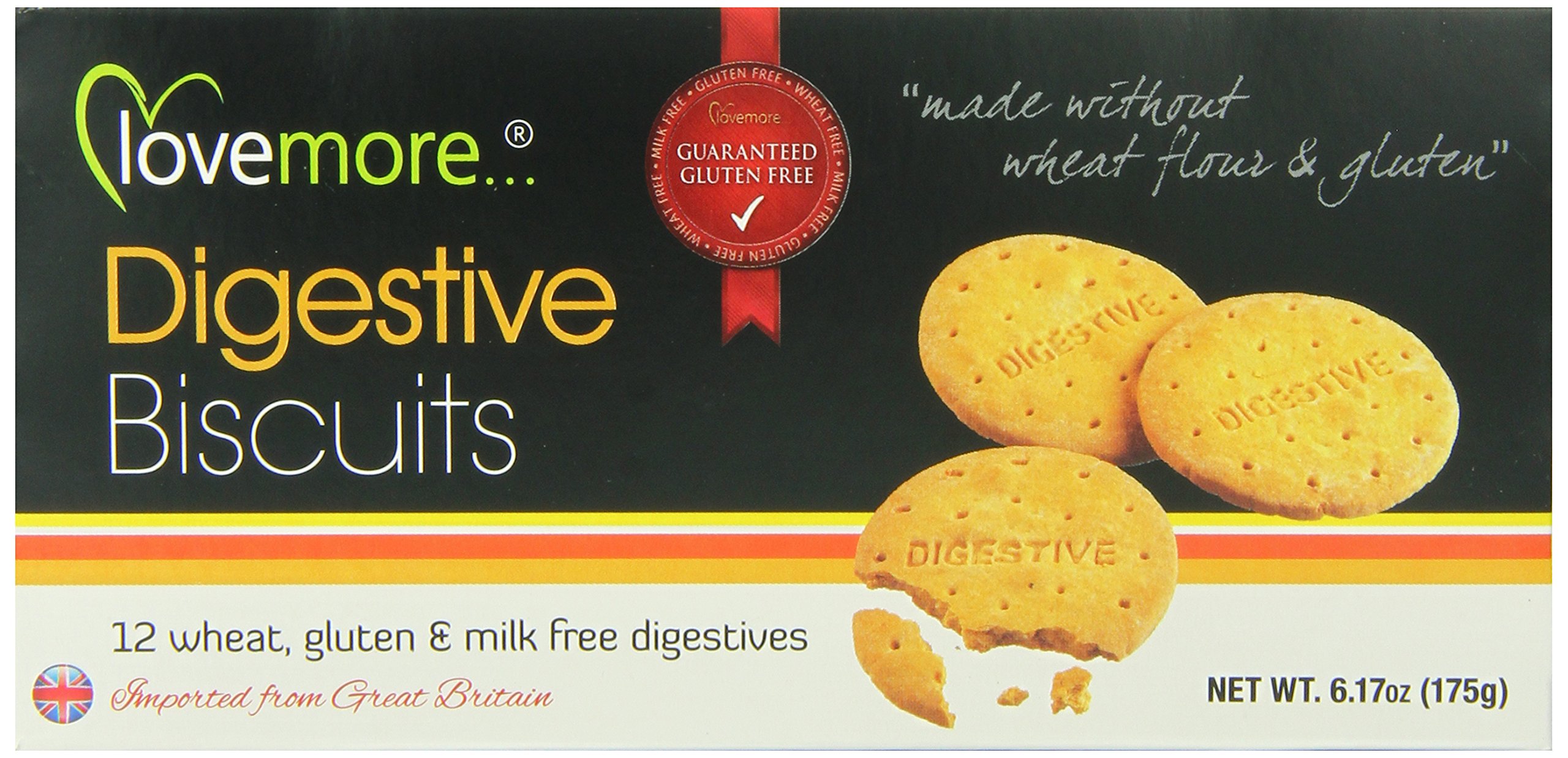 Lovemore Gluten-Free Digestive Biscuits - 6.17oz Healthy Snack for Weight Loss & Digestion - Perfect for Tea Time, Office Snacks & Travel